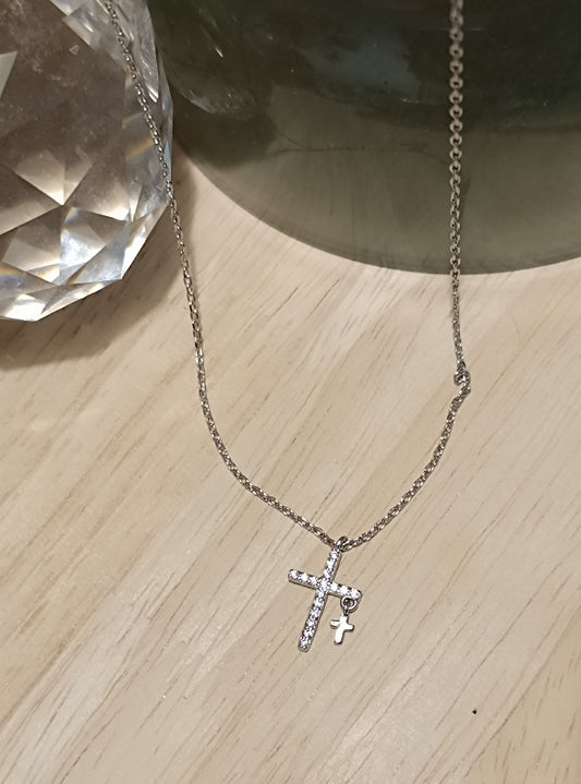Kreuz Silber 925 mit Doppelkreuz