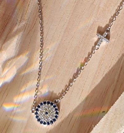 Silber 100 % 925er Silber, Kreuz und Auge