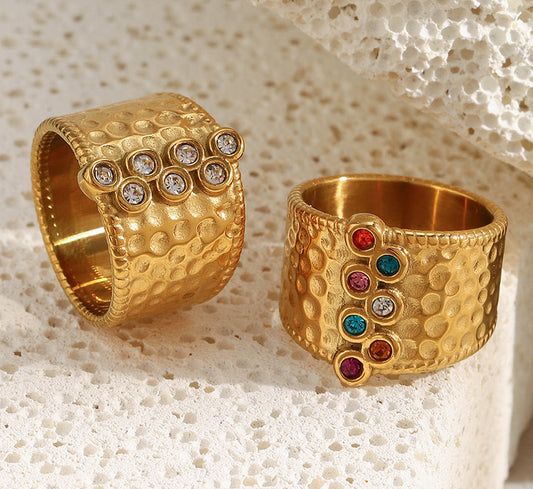 316L Zirkon Breiter Ring