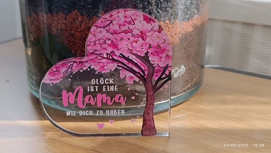 Herzförmiges Acryl Herz für Muttertag