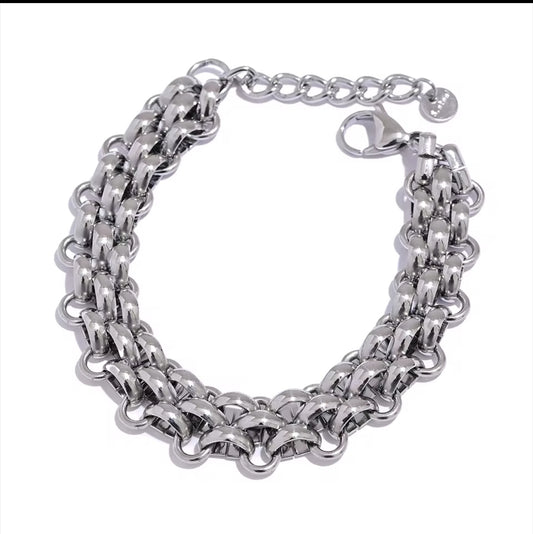 Edelstahl breite Kubanische Kette Armband