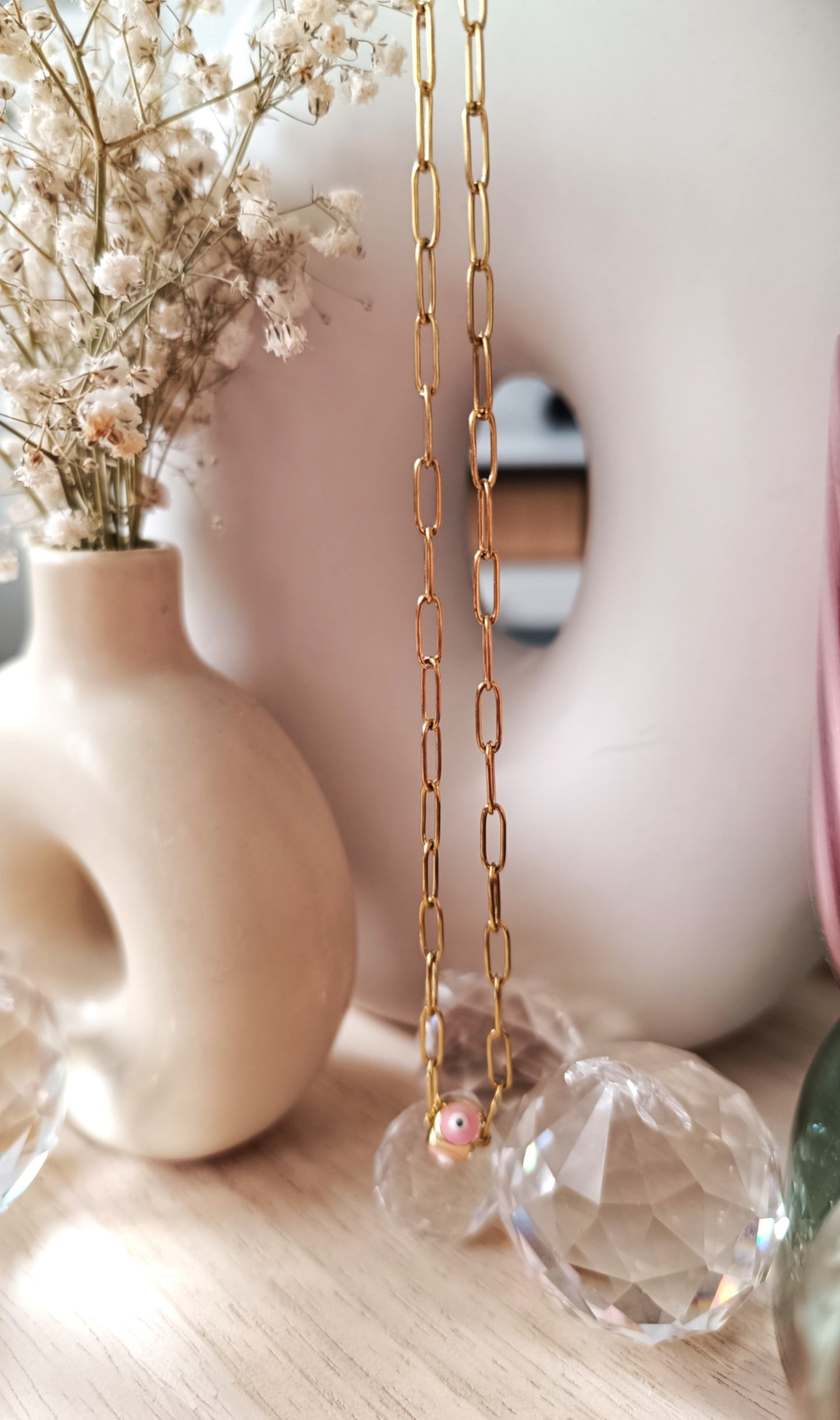 Rosenauge mit Edelstahlkette