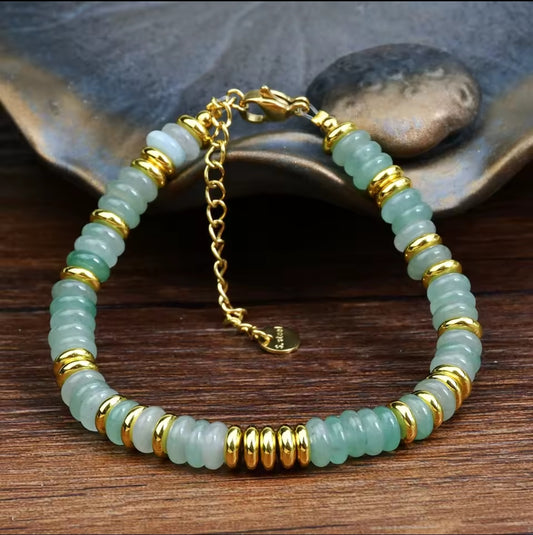 Naturstein Edelstahl Armband