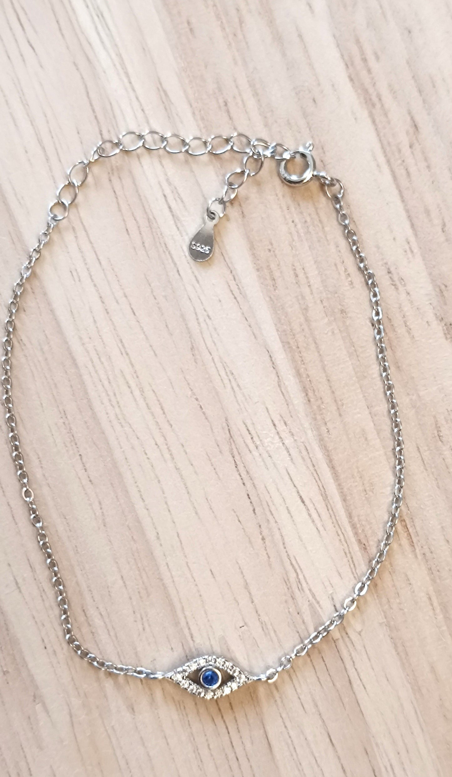 925er Armband mit blauem Auge