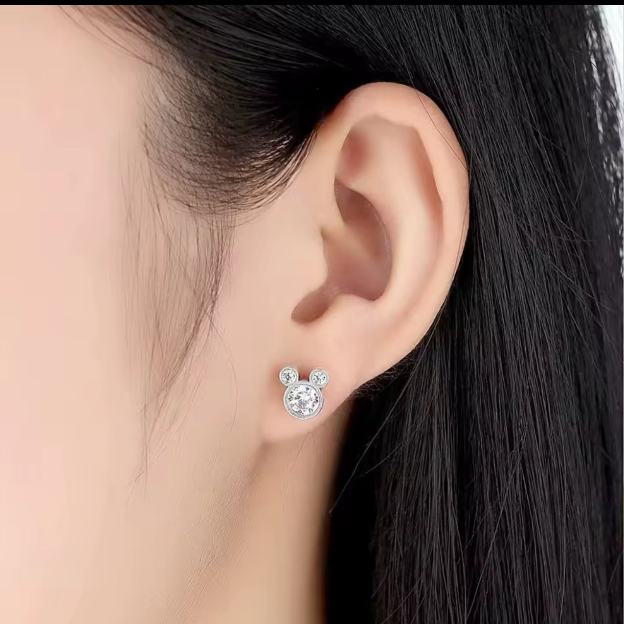 925er Sterling Silber Mickey Ohrringe