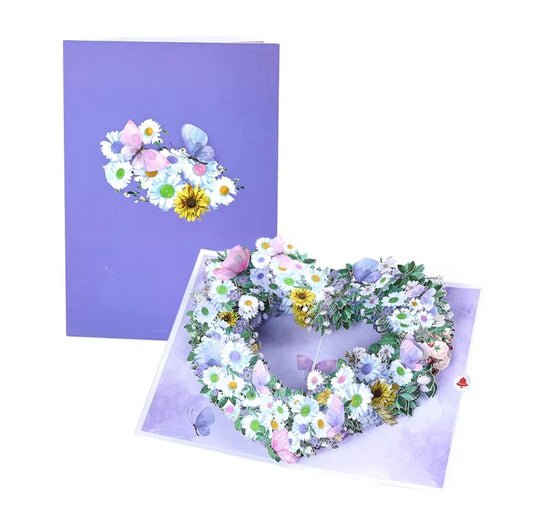 3D Herz-Blumen Pop-up Grußkarte