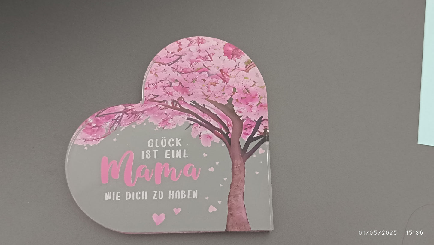 Herzförmiges Acryl Herz für Muttertag