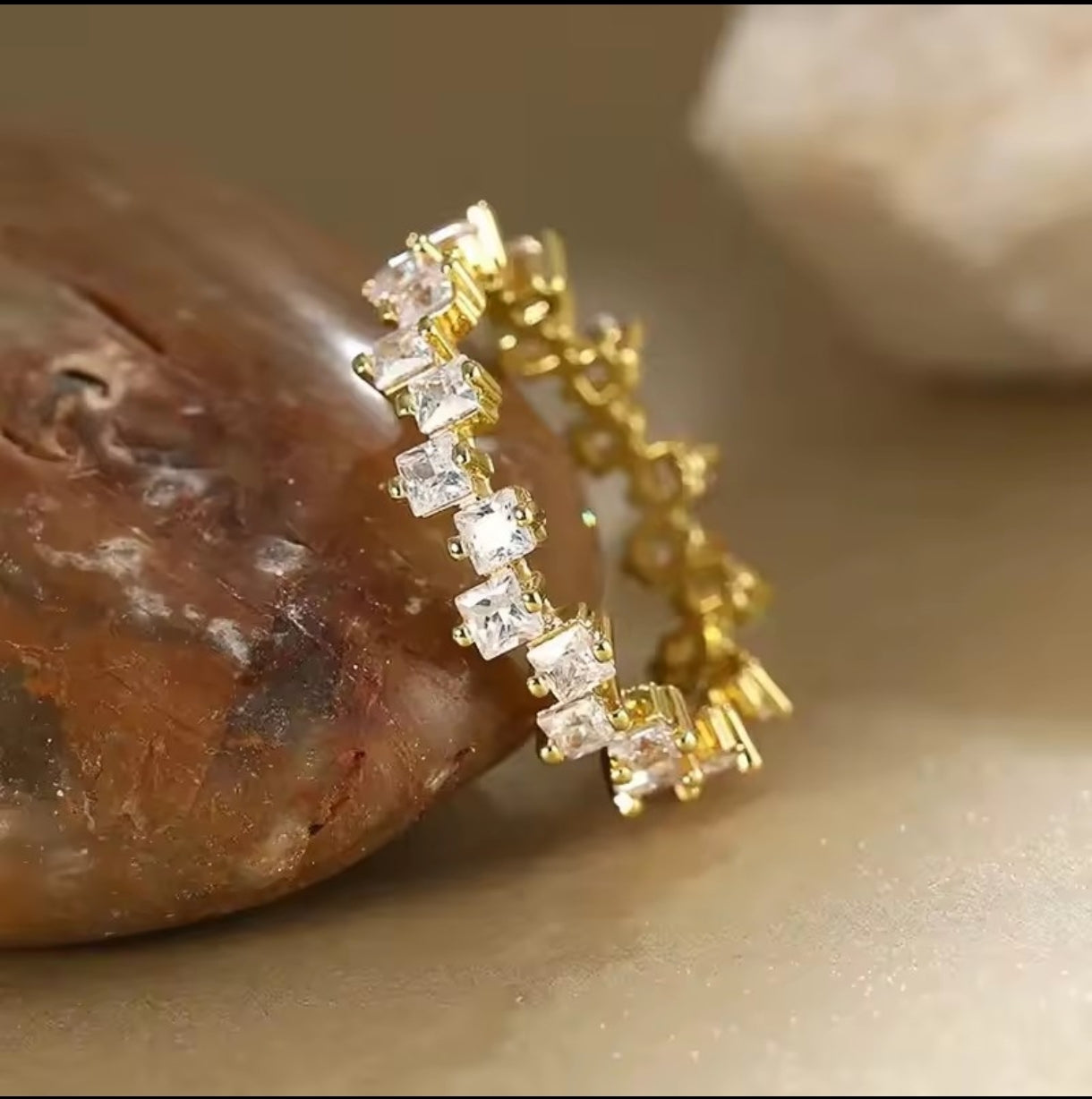 Quadratische Zirkonia Ring