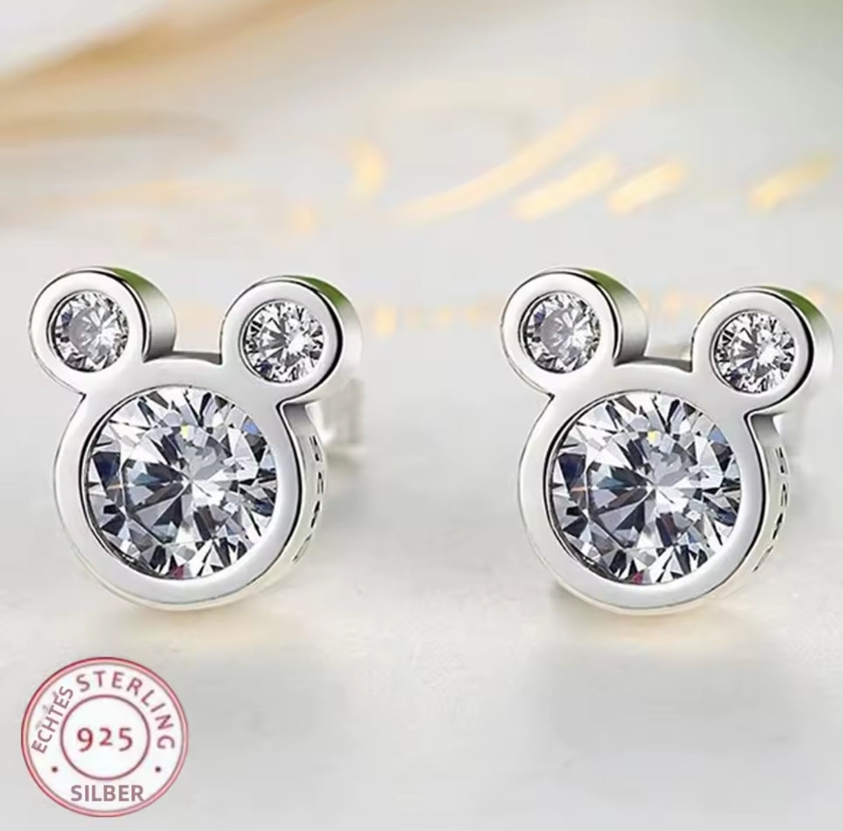 925er Sterling Silber Mickey Ohrringe